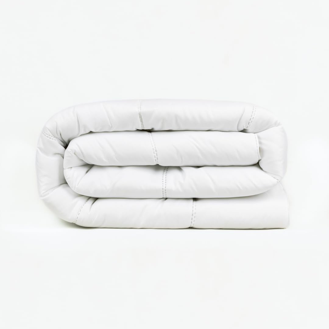 Plapuma TRAMAS+ 200 Gr/M² pentru paturi din fibre goale siliconizate - 150X220 Cm - Certificată Oeko Tex - Albă, moale, caldă, minimalistă - Pat 90 Cm Plapumi si pilote Naty Shop 150X220 Cm