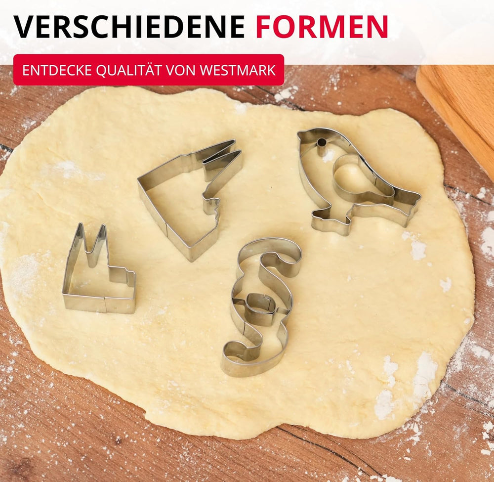 Formă de biscuiți Westmark Sparrow – Formă de biscuiți din oțel inoxidabil – Formă precisă pentru biscuiți, aluat și multe altele – Forme de biscuiți pentru Paște și Crăciun, 8 cm