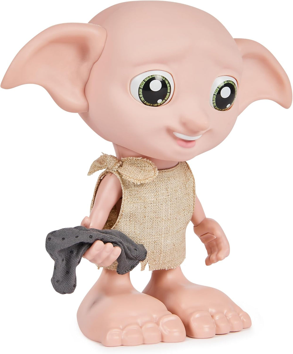 Spin Master 6067280 Wizarding World Harry Potter, Păpușă Magică Interactivă Dobby Elf cu Șosetă, Peste 30 de Sunete și Fraze, 21,6 cm, Jucărie pentru Copii, Negru