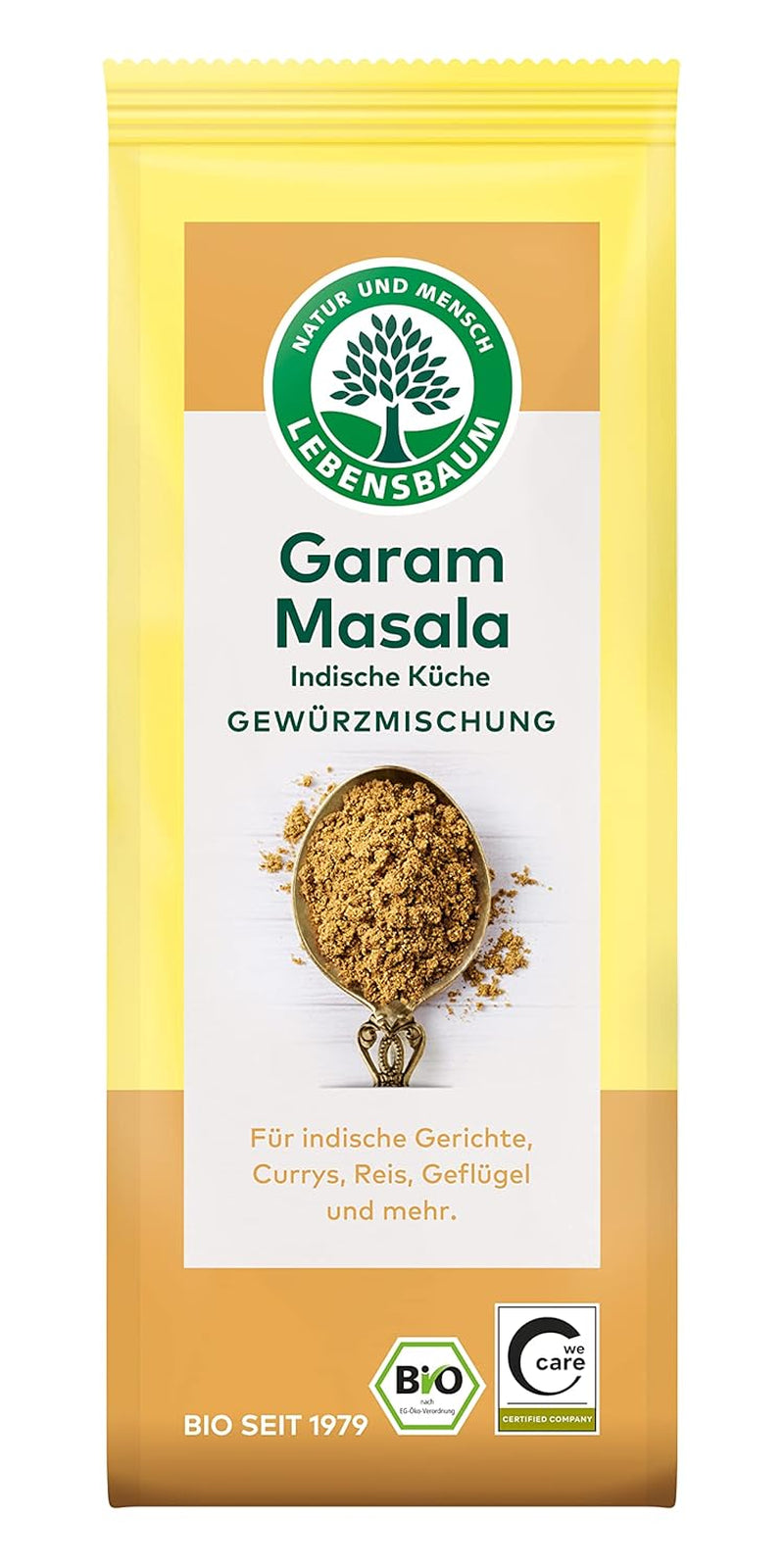 Lebensbaum Garam Masala, Bio-Gewürz zum Würzen von Currys, Reis und Geflügel mit würzig-warmer und angenehm pfeffriger Note, 40 g