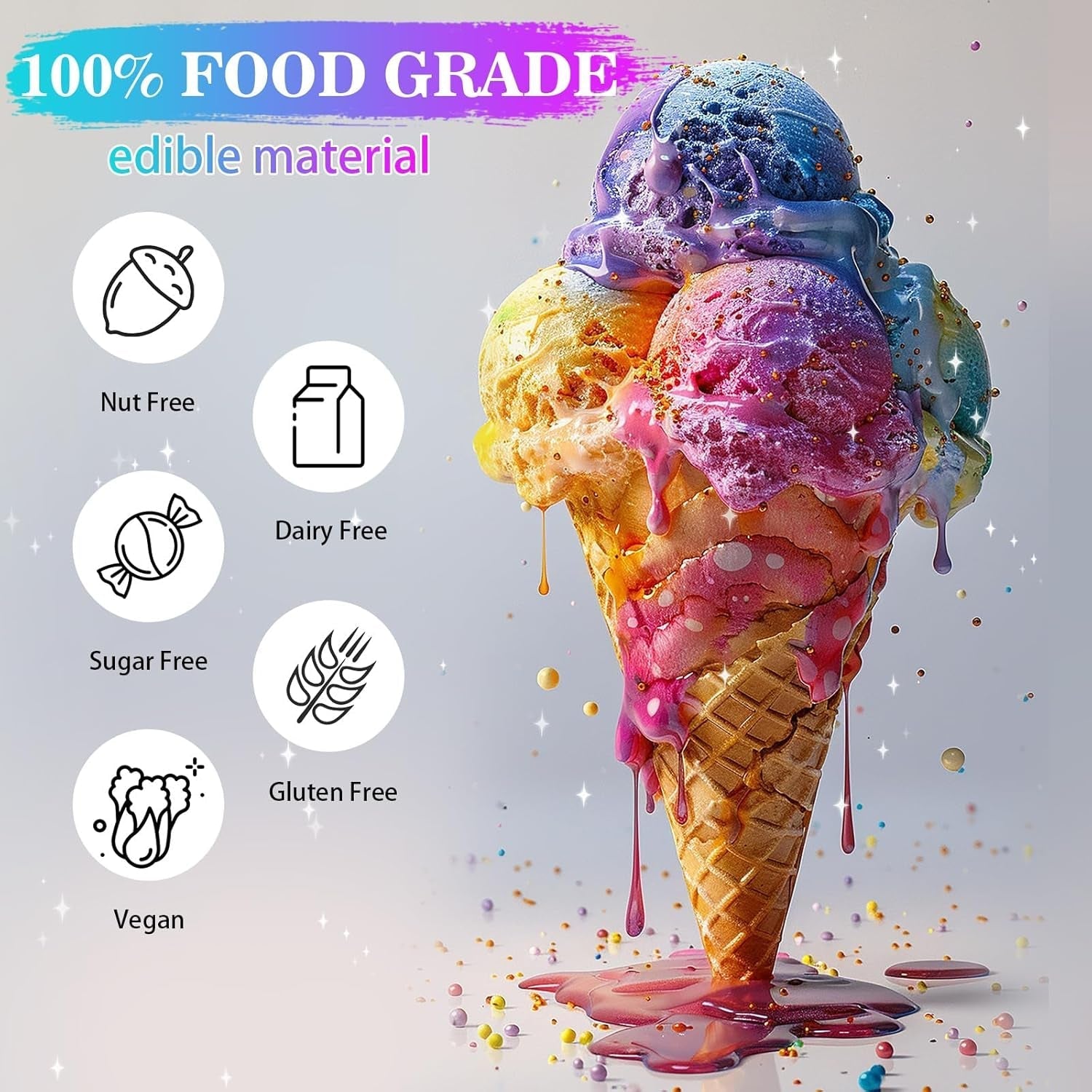 Sclipici comestibil - 6G colorant alimentar pudră pentru ciocolată, căpșuni, brioșe, prăjituri, fondant (violet)