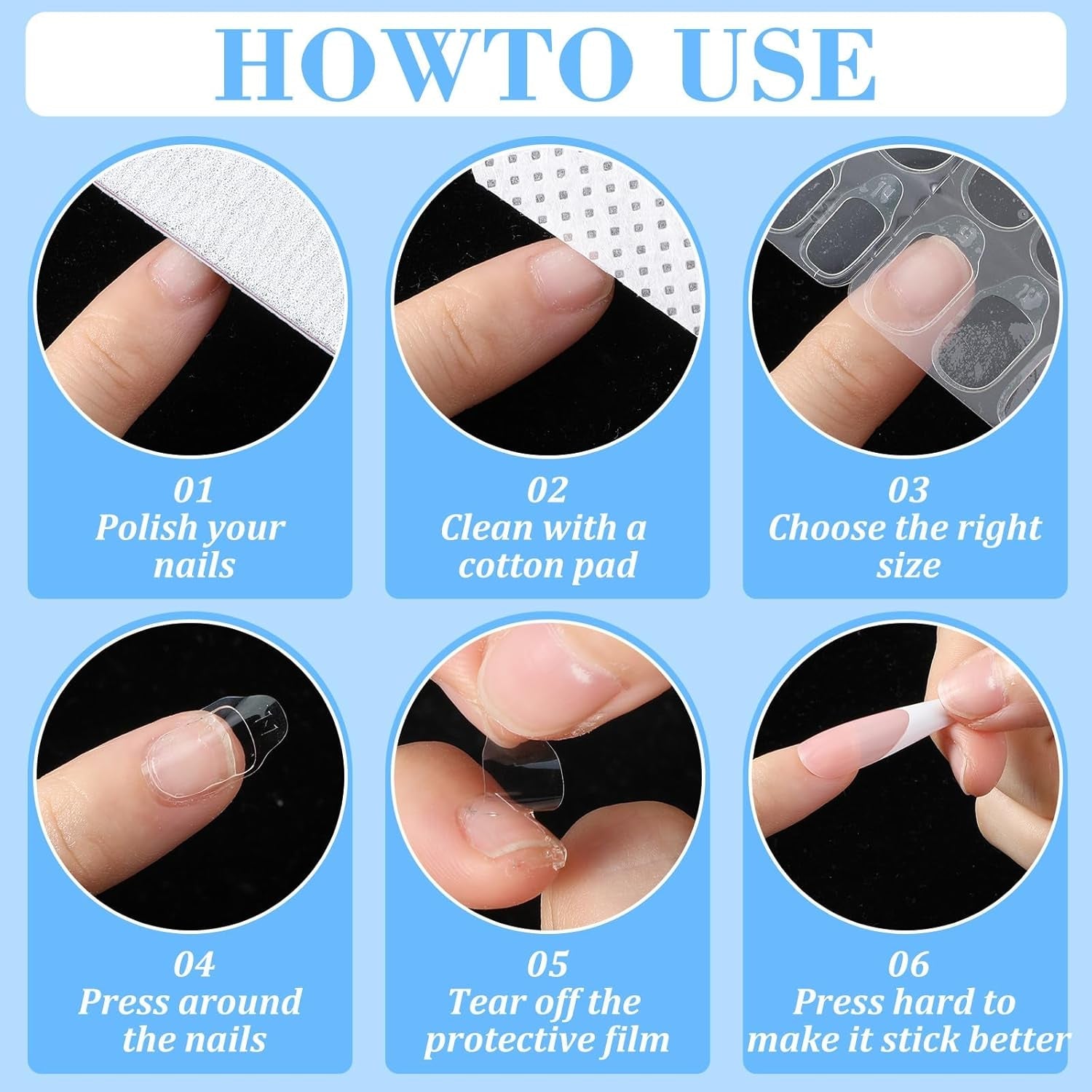 15 coli/450 bucăți tampoane adezive pentru unghii, 15 dimensiuni tampoane adezive transparente pentru unghii, gel jeleu față-verso, autocolant adeziv pentru unghii, presare pe unghii, tampoane adezive pentru accesorii de decorare manichiură DIY