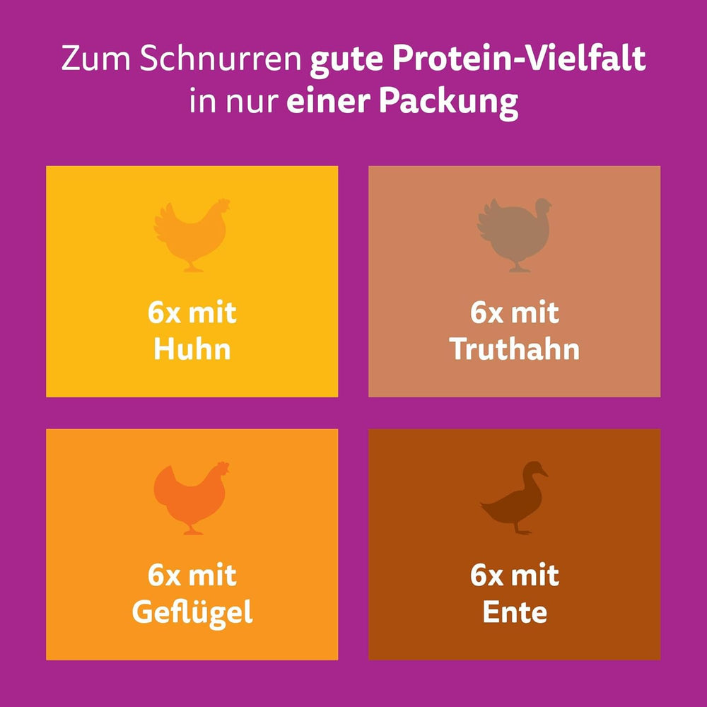 Hrană umedă Whiskas 7+ pentru pisici, selecție de păsări de curte în sos, 24 x 85 g (2 pachete) – Hrană umedă de înaltă calitate, de la 7 ani, în pliculețe cu 48 de porții