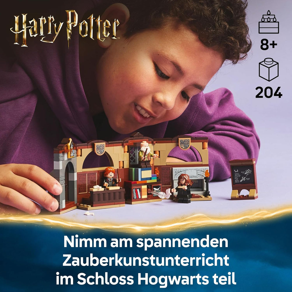 LEGO Harry Potter Schloss Hogwarts: Zauberkunstunterricht, Set mit 3 Minifiguren, inkl. Hermine Granger & Ron Weasley, Wingardium Leviosa Funktion, Spielzeug für Mädchen & Jungen ab 8 Jahren 76442