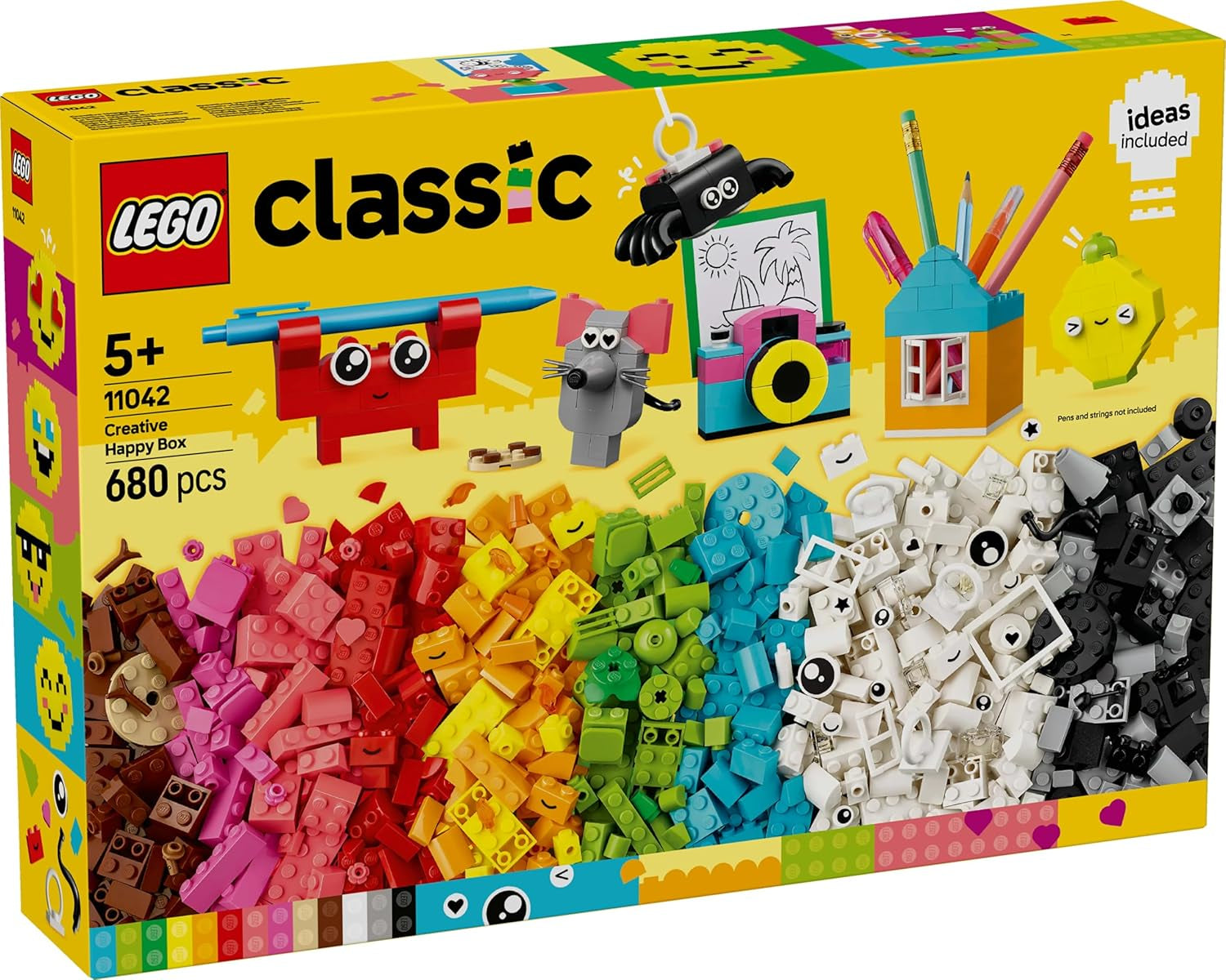 LEGO Classic Creative Fun Box, Cărămizi de construcție colorate pentru jocuri de rol imaginative, Set de construcție pentru începători, Jucării pentru fete și băieți de la 5 ani, Modele de reconstruit 11042 Seturi de constructie Besuche den LEGO-Store