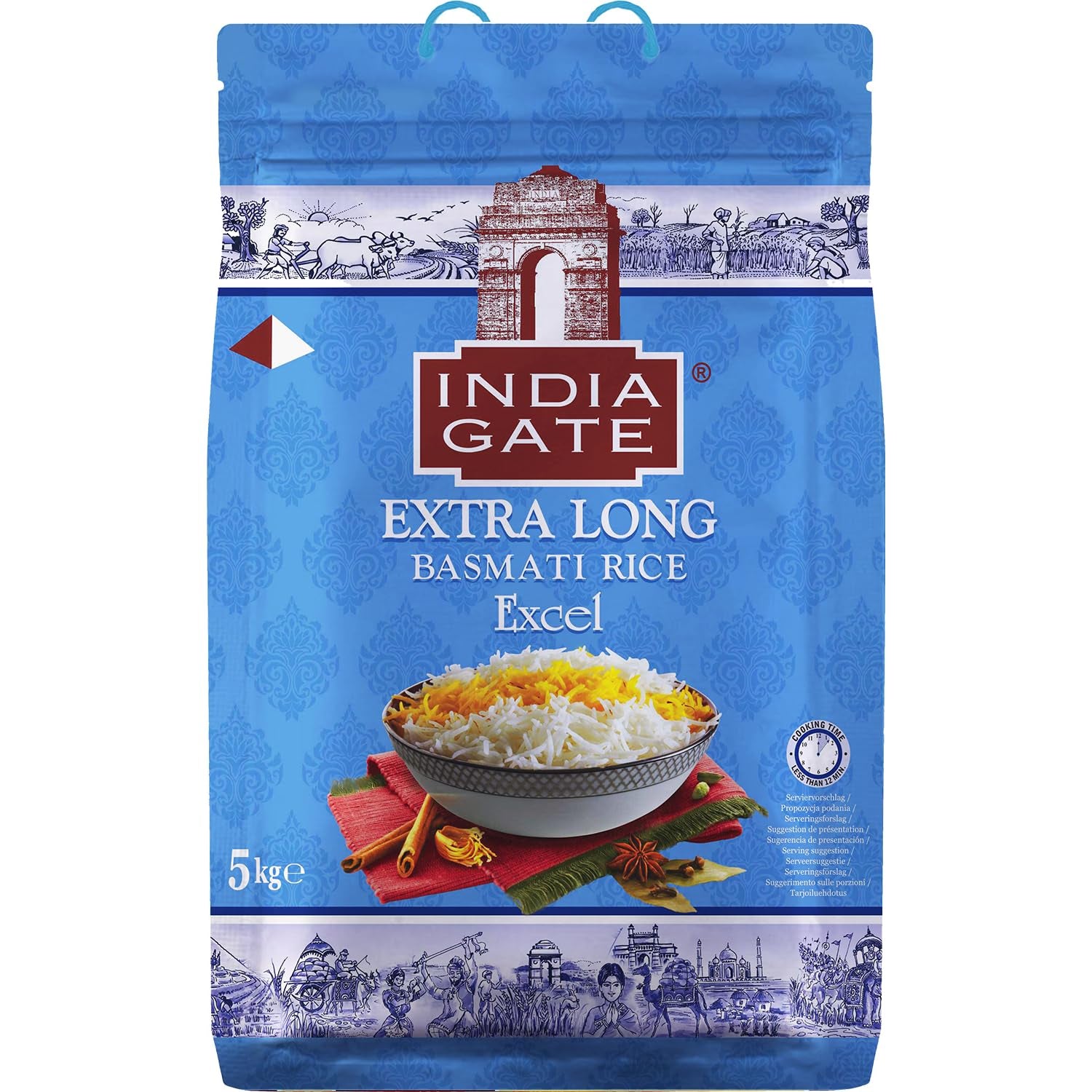 Orez Basmati Premium INDIA GATE – Orez cu bob lung fin, aromat, din India, bob lung fin (1 x 5 kg)