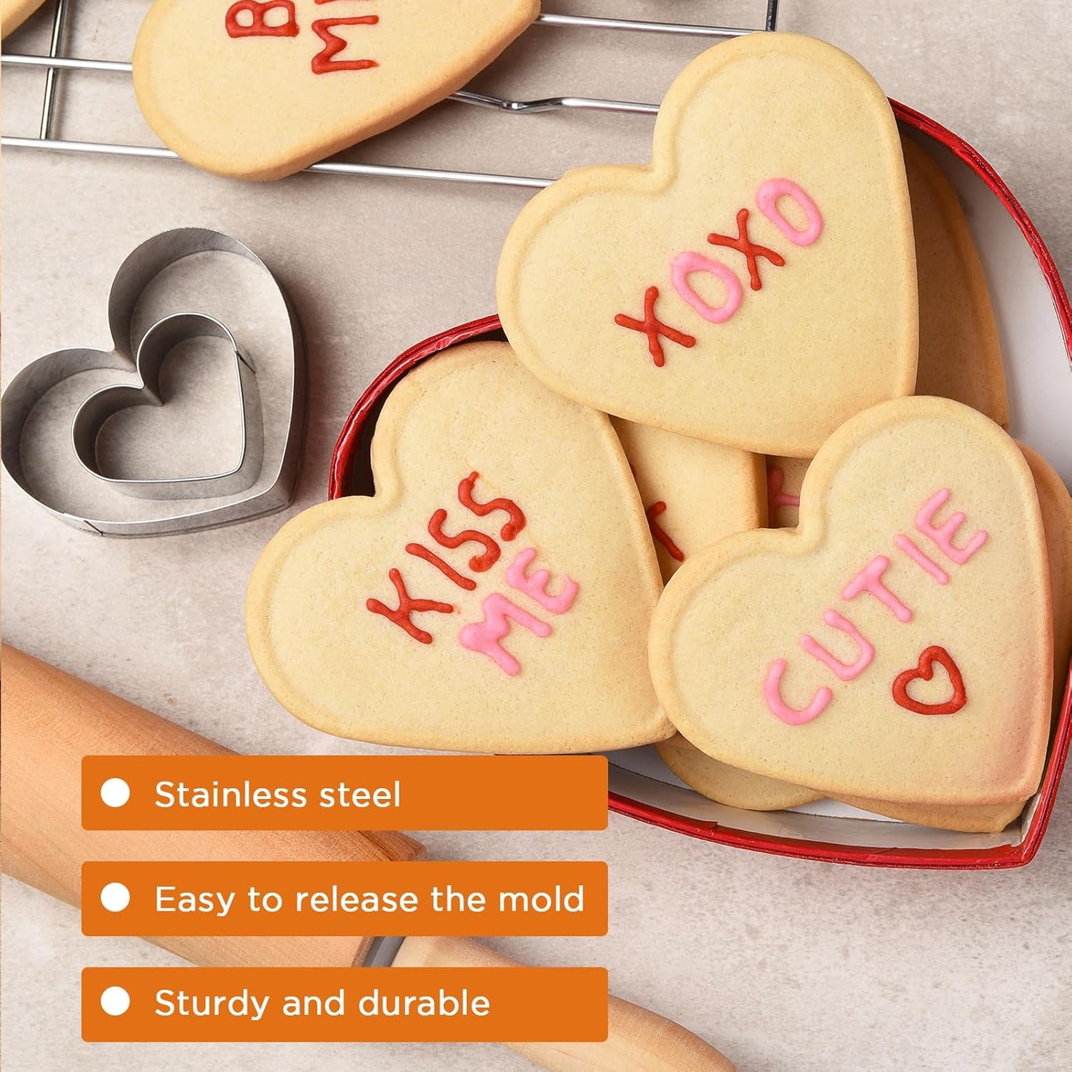 Set de 12 forme de biscuiți, din oțel inoxidabil, pentru decorarea torturilor, prăjituri cu zahăr și fursecuri