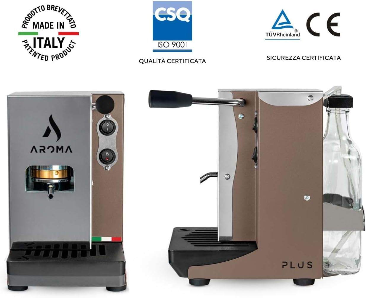 Capsule de cafea pentru espressor Aroma Plus+ ESE 44 (gri taupe)