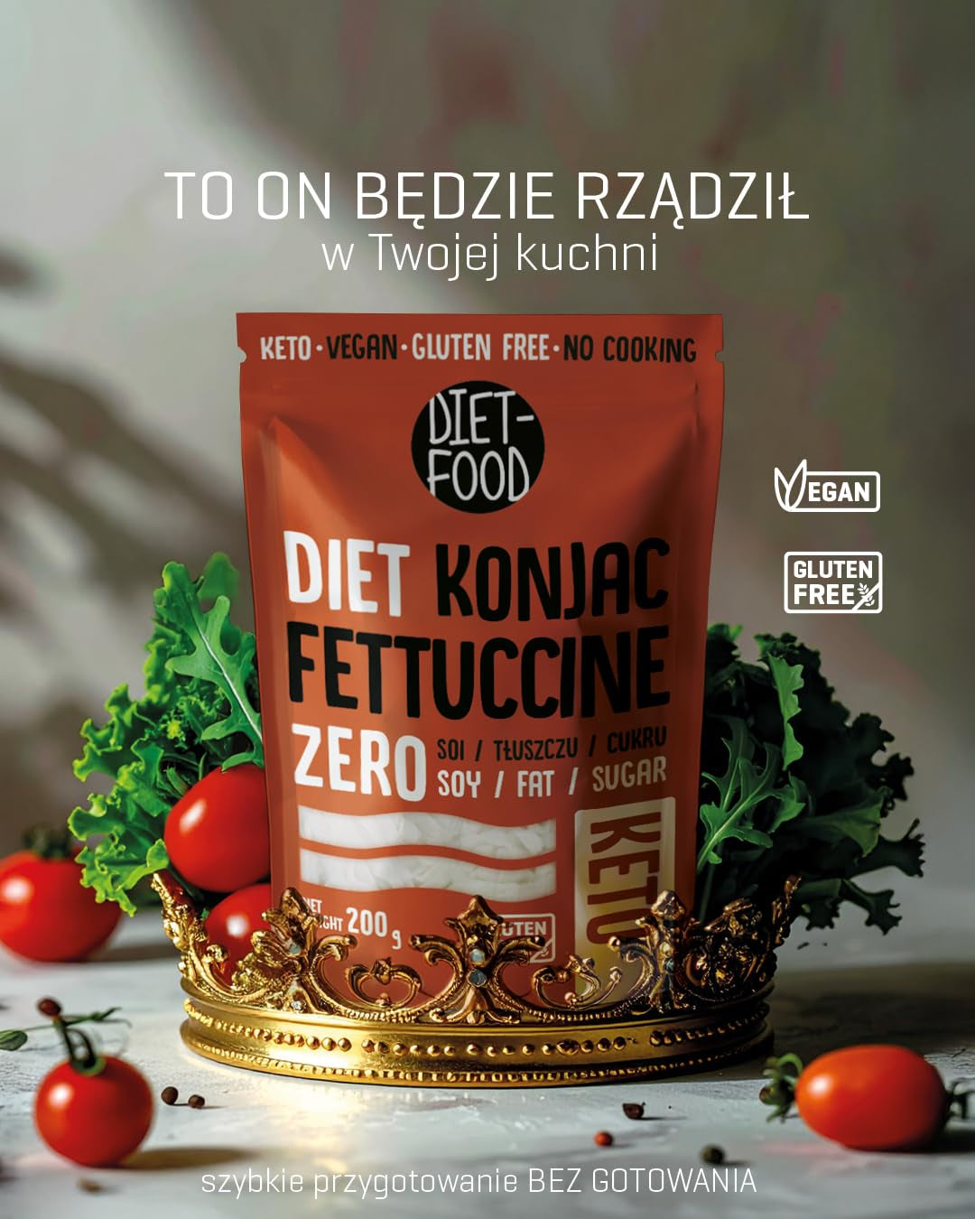 Tăiței Shirataki DIET-FOOD Tăiței Konjac cu conținut scăzut de carbohidrați, conținut scăzut de calorii, alimente vegane, fără grăsimi, fără soia, fără gluten, tăiței dietetici solubili în apă, conținut scăzut de calorii, 200 de grame