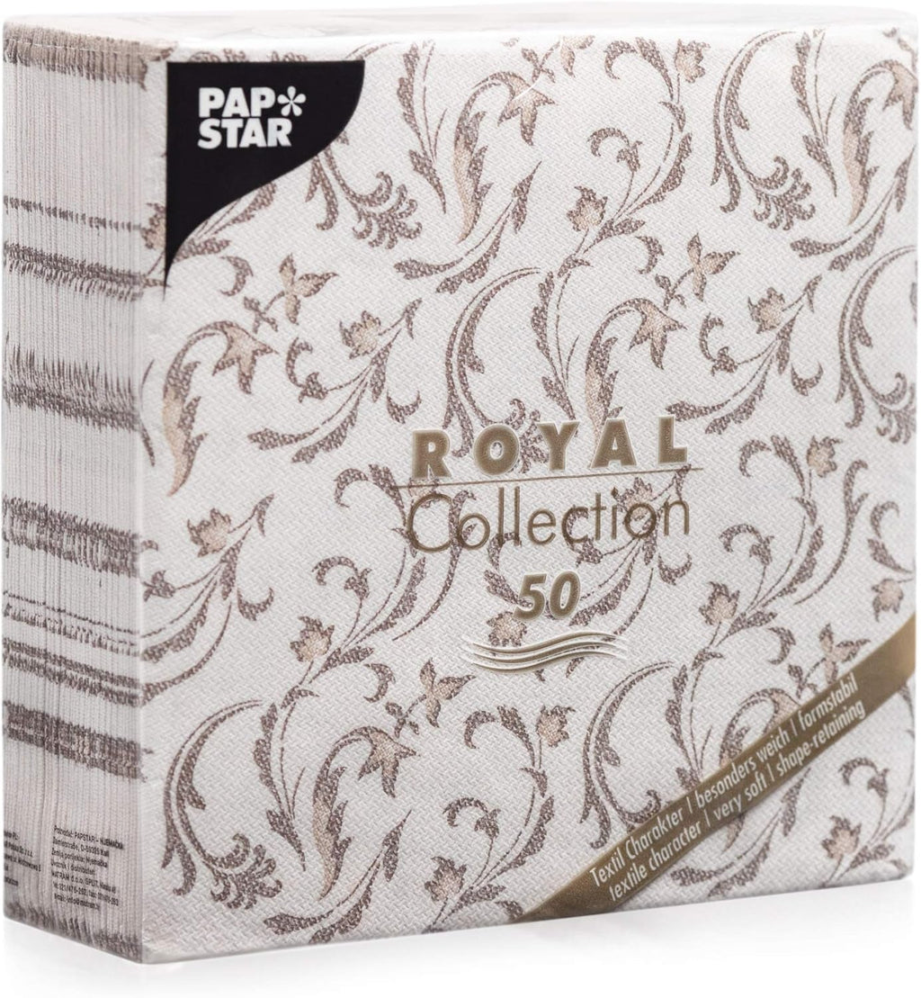 Papstar, 50 șervețele "ROYAL Collection" 1/4-fold 40 Cm X 40 Cm Fuchsia "Damascato", #85002