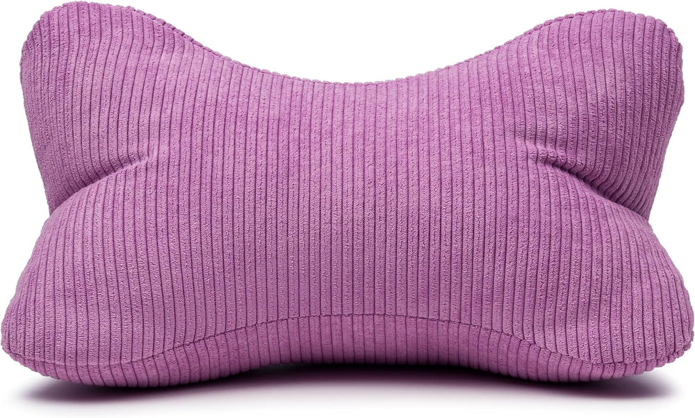 Gözze - Pernă de citit Capri, pernă de gât cu aspect fin de catifea reiată, pernă de citit și relaxare pentru gât și spate, 40 x 25 cm - Liliac