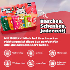 Cutie Sampler - 18 KitKat Japan Minis | Cutie Sampler cu Dulciuri Japoneze, Idee de Cadou cu Gustări Japoneze, cutie surpriză populară cu Matcha și alte soiuri rare.