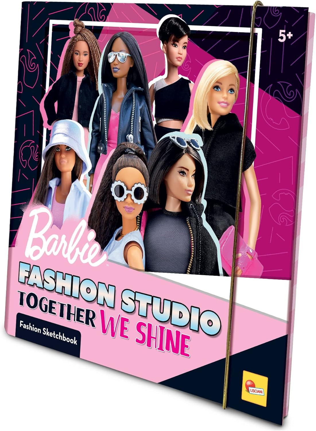 Lisciani - BARBIE - Skizzenbuch Set Wir Glänzen - Modestudio - Models zum Anziehen - Kreatives Spiel - Supermodische Kleidung - Farbmarker - Für Mädchen ab 4 Jahren