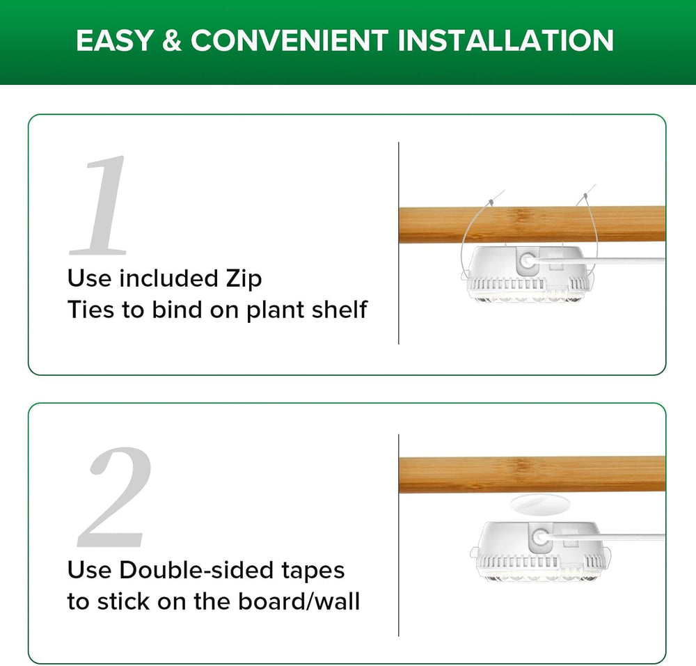 Lampă LED SANSI pentru plante de interior, lampă de creștere cu 2 capete, spectru complet de 10W (echivalent 150W), temporizator 4/8/12 ore, lumină suspendată pentru plante de interior, seră, hidroponică