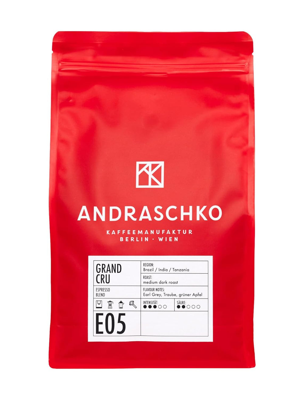 Grand Cru Espresso Blend - 100 % Arabica aus Brasilien, Indien & Tansania - fruchtig & komplex mit Earl Grey, Traube & grünem Apfel - ganze Bohnen - 1kg - frisch geröstet in Berlin