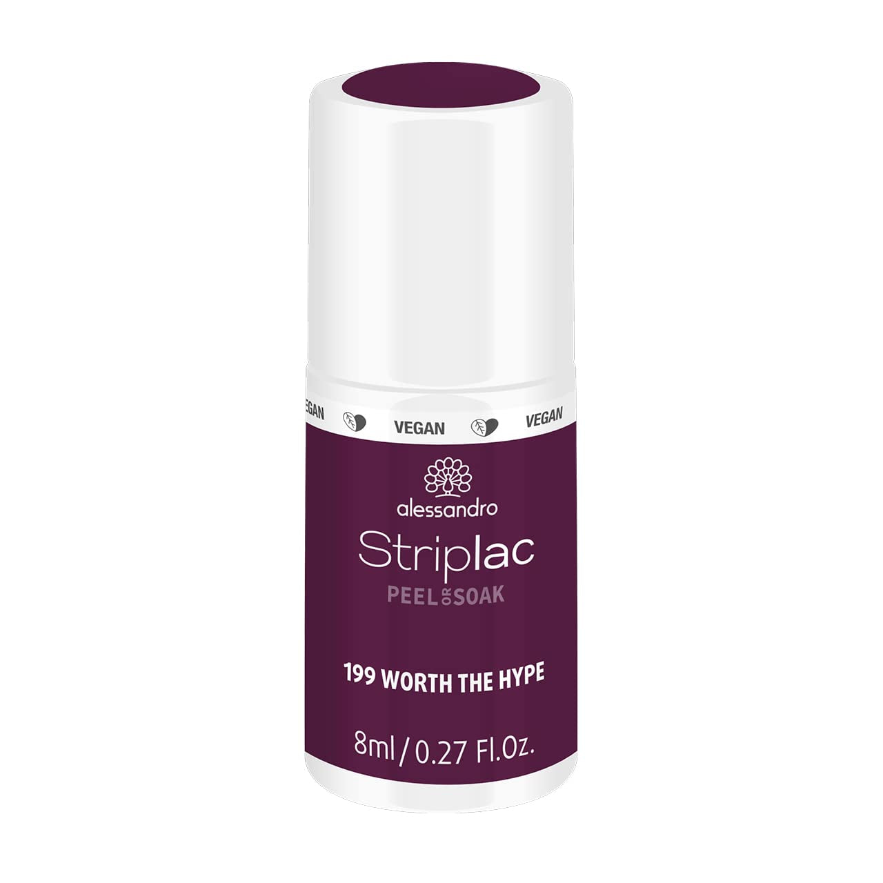 alessandro Striplac UV-Nagellack Flat White – Schonend und langanhaltend – Einfache Entfernung dank Peel-Off-Technologie – Vegan und tierversuchsfrei – 8 ml
