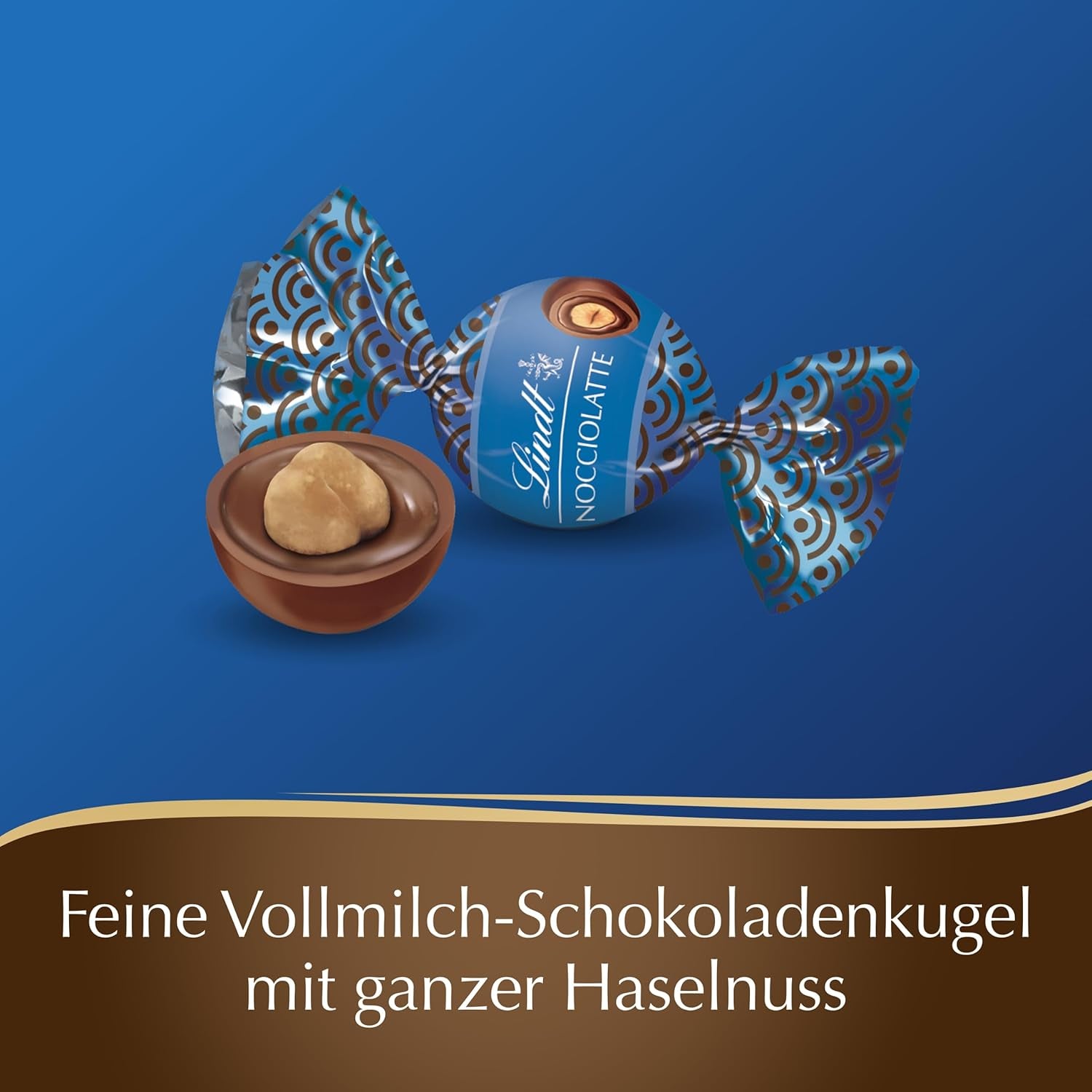 Lindt Roulette Ball Nocciolatte, ciocolată cu lapte cu umplutură de cremă de alune și alune întregi, 3000 g