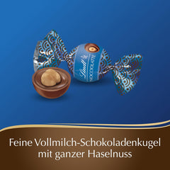 Lindt Roulette Ball Nocciolatte, ciocolată cu lapte cu umplutură de cremă de alune și alune întregi, 3000 g