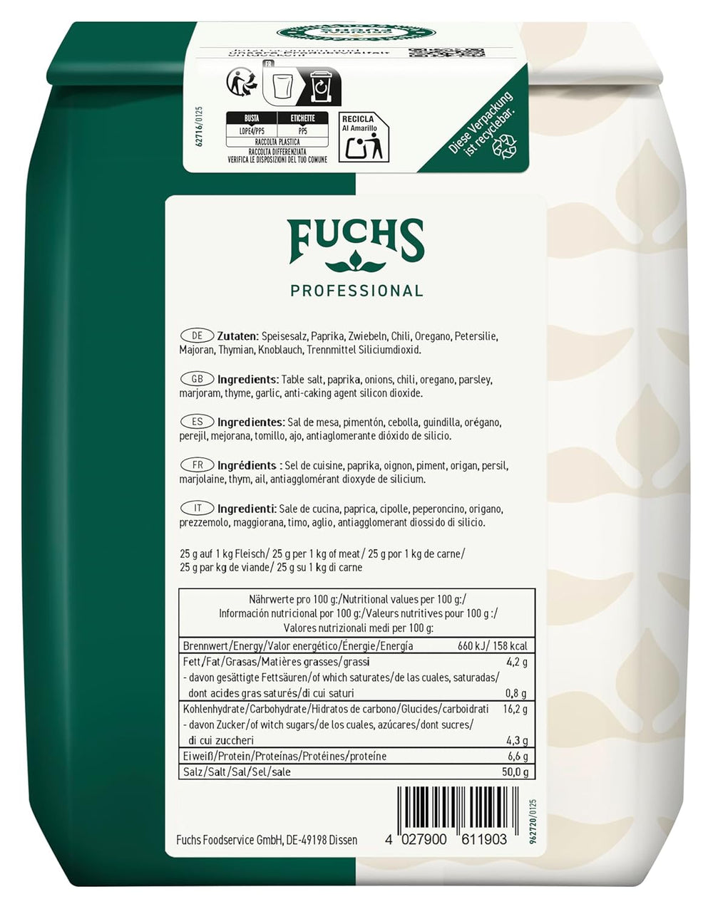 - Gyros Gewürzsalz | Gewürz für griechische Fleisch-Gerichte | Profi-Qualität für Großverbraucher | 1 kg im recyclebaren Beutel