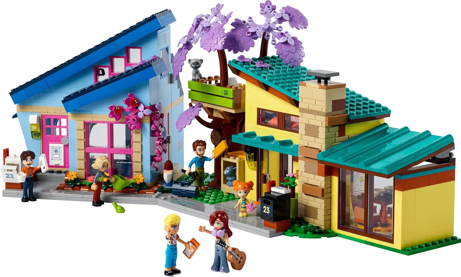 Casă de familie LEGO Friends Olly și Paisley, casă de păpuși cu figurine și accesorii, set cu casă cu două etaje și casă în copac, cadou creativ pentru fete și băieți cu vârsta de peste 7 ani 42620 Seturi de constructie Besuche den LEGO-Store