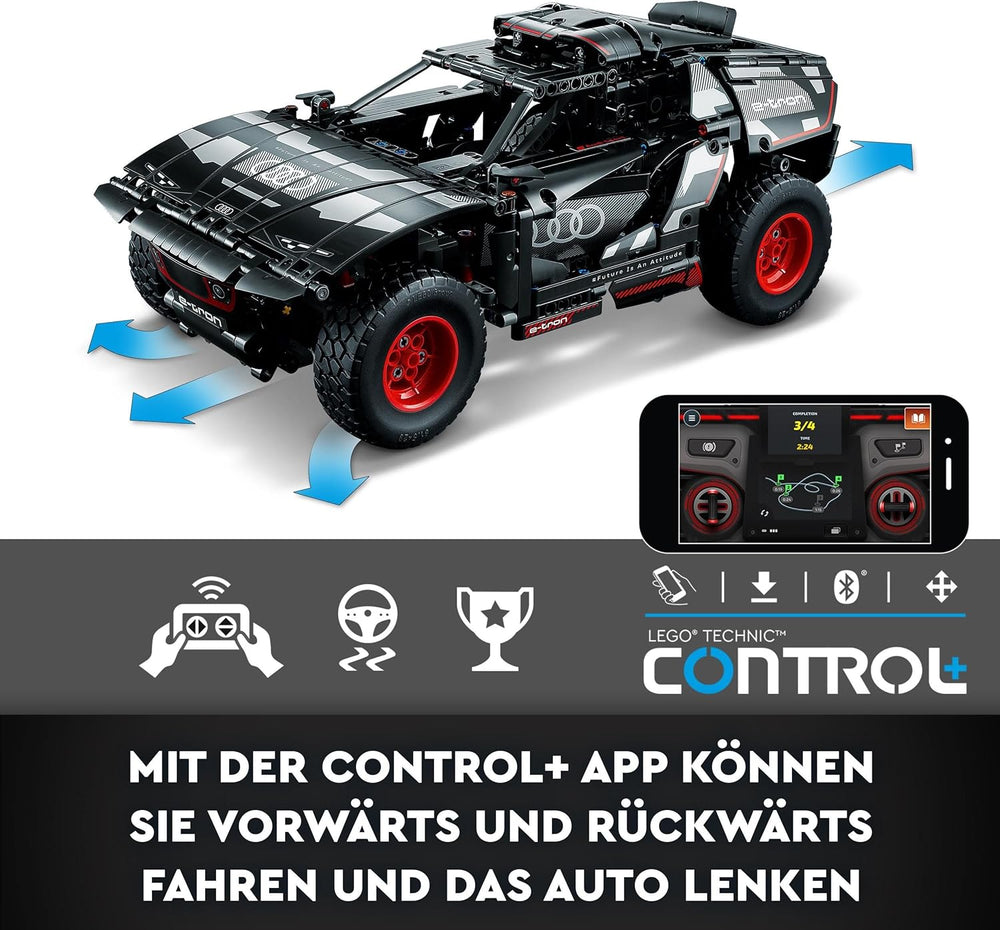 LEGO 42160 Technic Audi RS Q e-tron, ferngesteuertes Rallye-Auto-Spielzeug, Dakar-Rallye-Geländewagen, App-gesteuerter RC mit Control+, Geschenk für Jungen, Mädchen und Fans ab 10 Jahren zum Bauen
