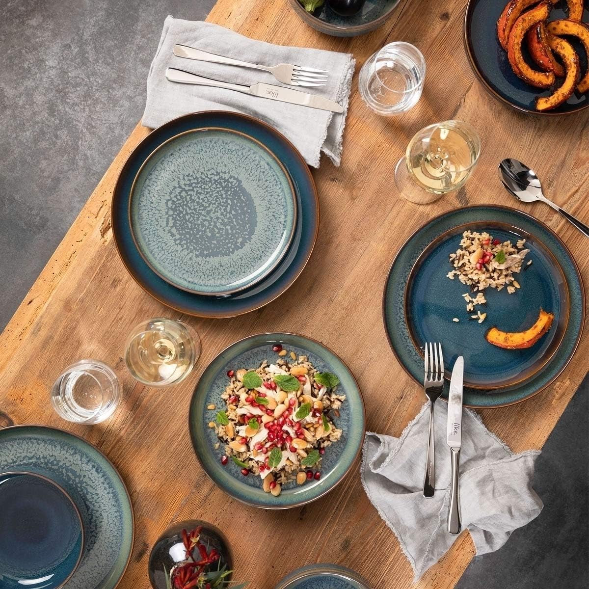 Set de mic dejun Villeroy & Boch Crafted Denim, 6 piese, pentru 2 persoane, albastru