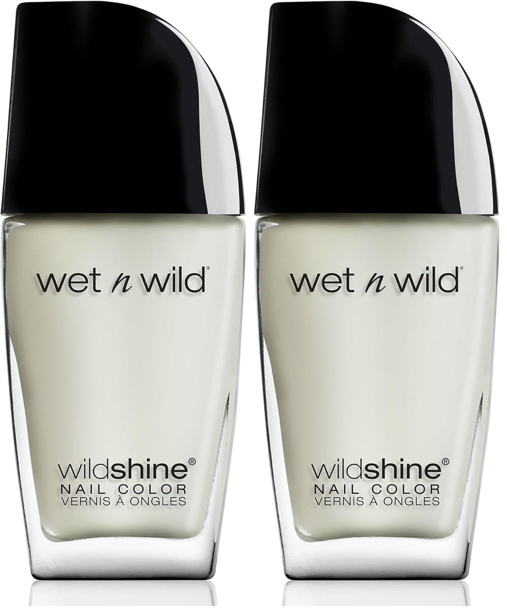 Wet n Wild, ojă Wild Shine, fără formaldehidă, toluen și ftalați, formulă de lungă durată care se usucă rapid, strat superior mat (pachet de 2)