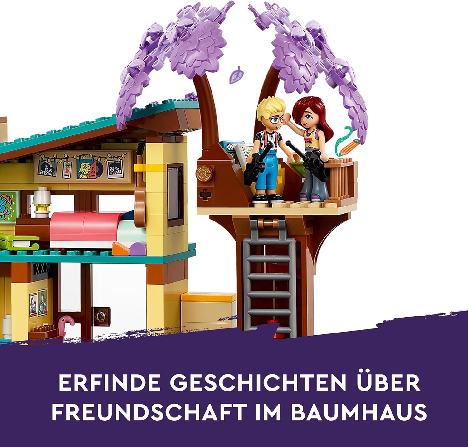 Casă de familie LEGO Friends Olly și Paisley, casă de păpuși cu figurine și accesorii, set cu casă cu două etaje și casă în copac, cadou creativ pentru fete și băieți cu vârsta de peste 7 ani 42620 Seturi de constructie Besuche den LEGO-Store