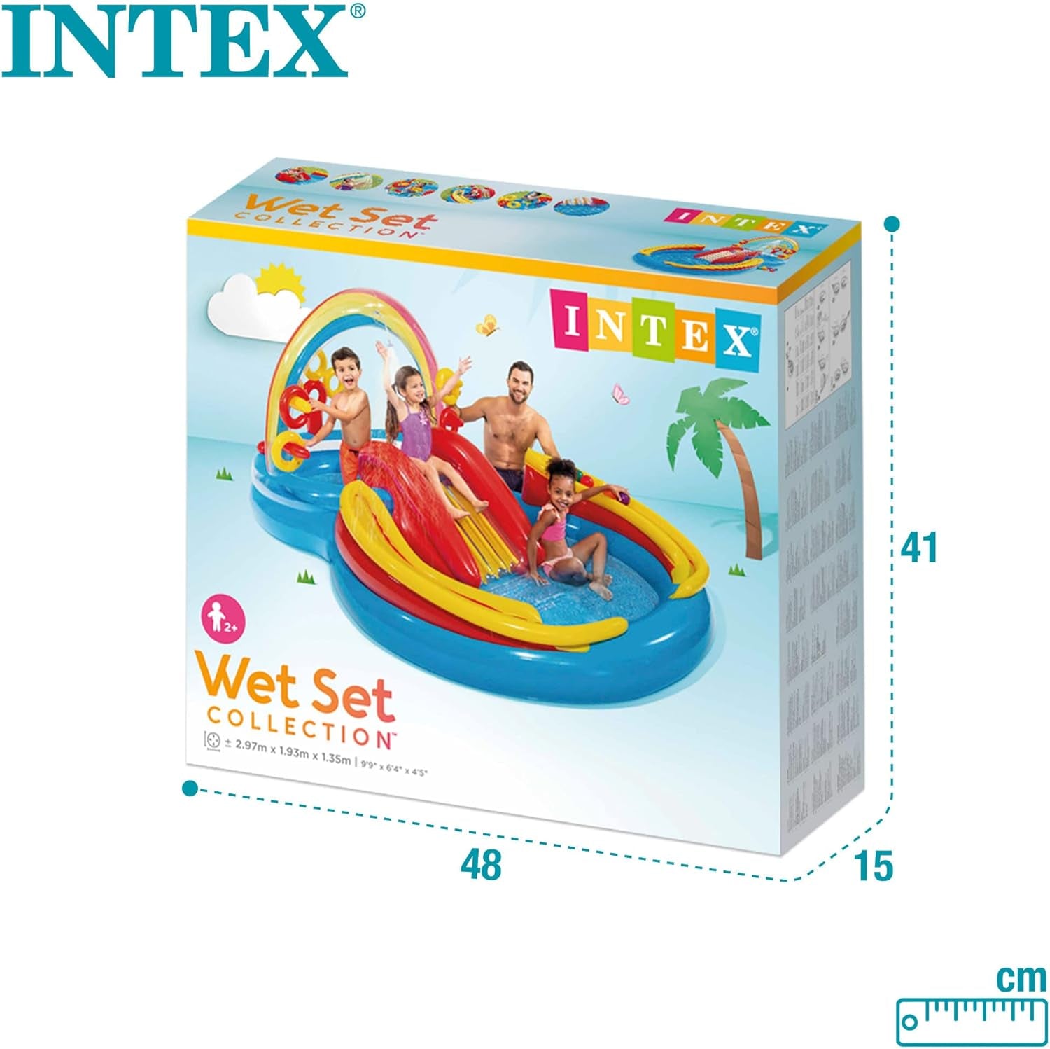Centru de joacă Intex Rainbow Ring - Piscină supraterană pentru copii - Piscină pentru copii - 297 x 193 x 135 cm - Pentru 3+ ani 57453NP Multicolor 297x193x135 cm