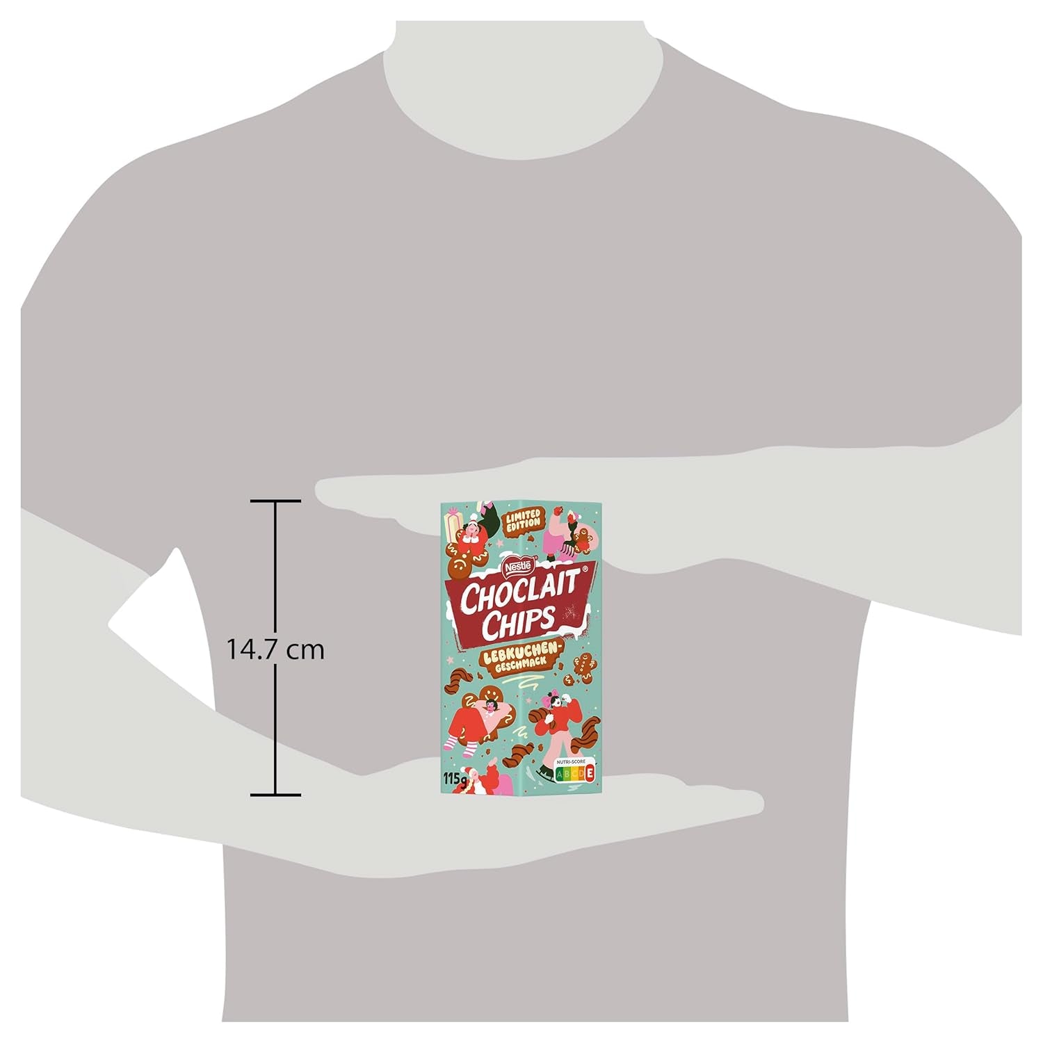 Turtă dulce Nestlé, o gustare delicioasă și crocantă cu aromă de turtă dulce, acoperită cu ciocolată cu lapte și rafinată cu dungi decorative de ciocolată neagră, pachet de 4 (1 x 115g)