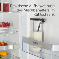 Espressor automat Siemens EQ500 integral TQ513D01, multe specialități de cafea, spumator de lapte, recipient de lapte integrat, curățare automată cu abur, 1500 W, lumină naturală argintie/negru piano