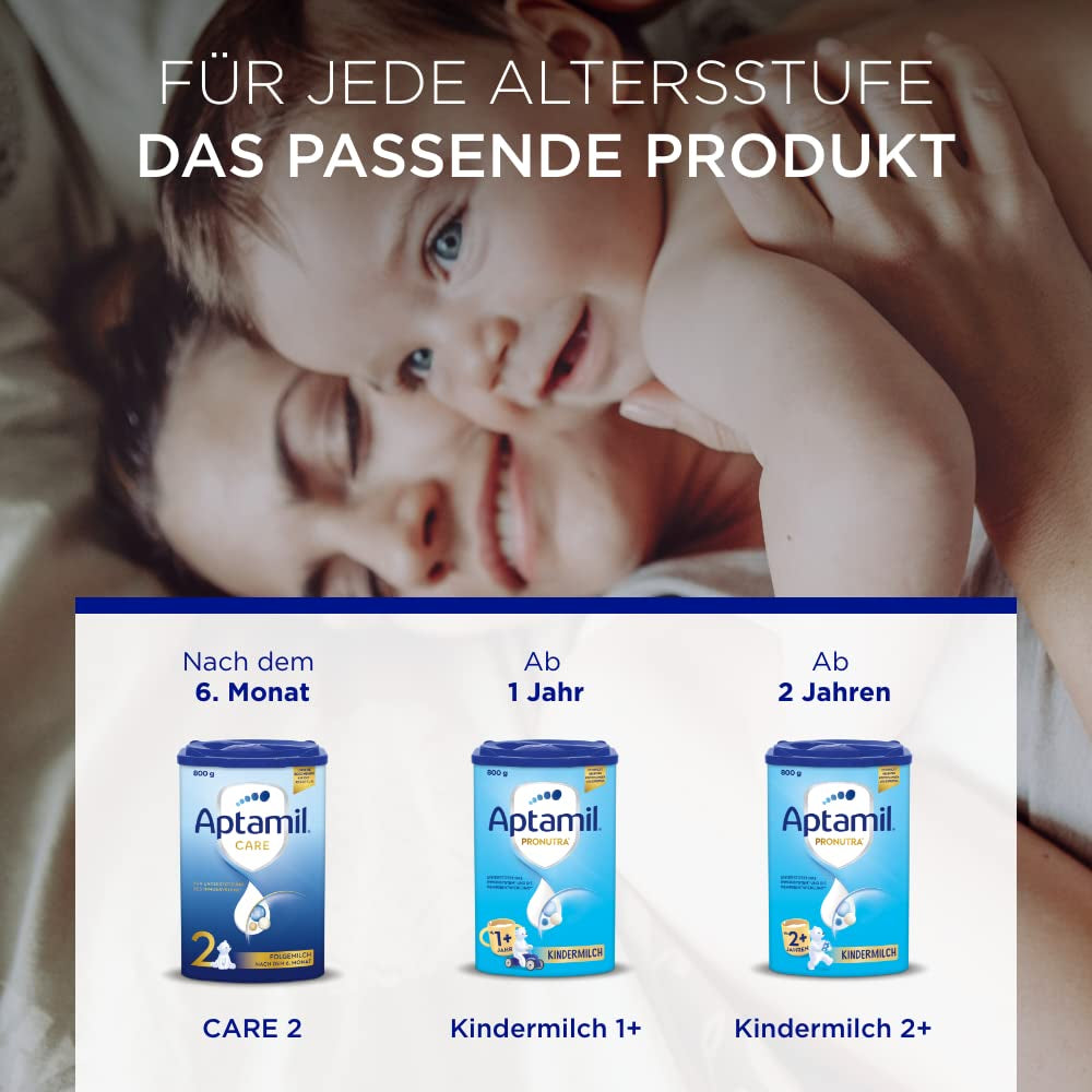 Aptamil Care 2 – Lapte de continuare după 6 luni, cu Omega 3 și 6, DHA și ARA, fără ulei de palmier, hrană pentru bebeluși, lapte praf, 1 x 800 g (pachet de 6)