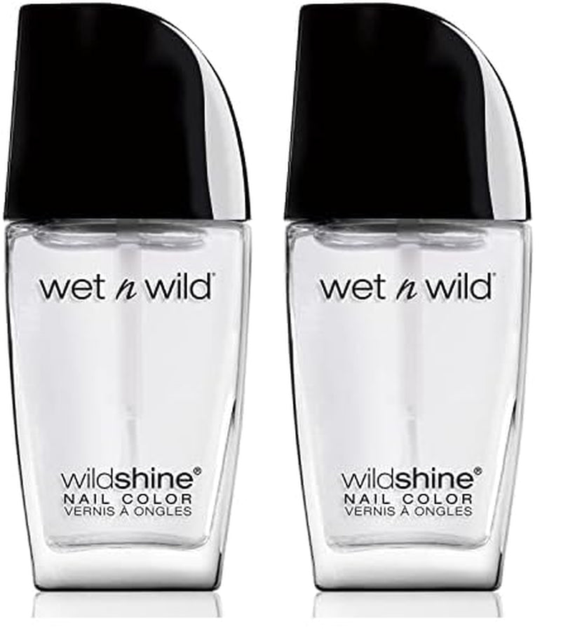 Wet n Wild, ojă Wild Shine, fără formaldehidă, toluen și ftalați, formulă de lungă durată care se usucă rapid, Tickled Pink (pachet de 2)