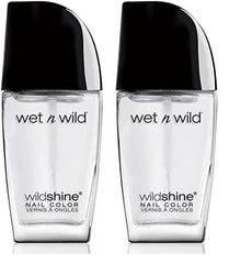 Wet n Wild, ojă Wild Shine, fără formaldehidă, toluen și ftalați, formulă de lungă durată care se usucă rapid, Tickled Pink (pachet de 2)