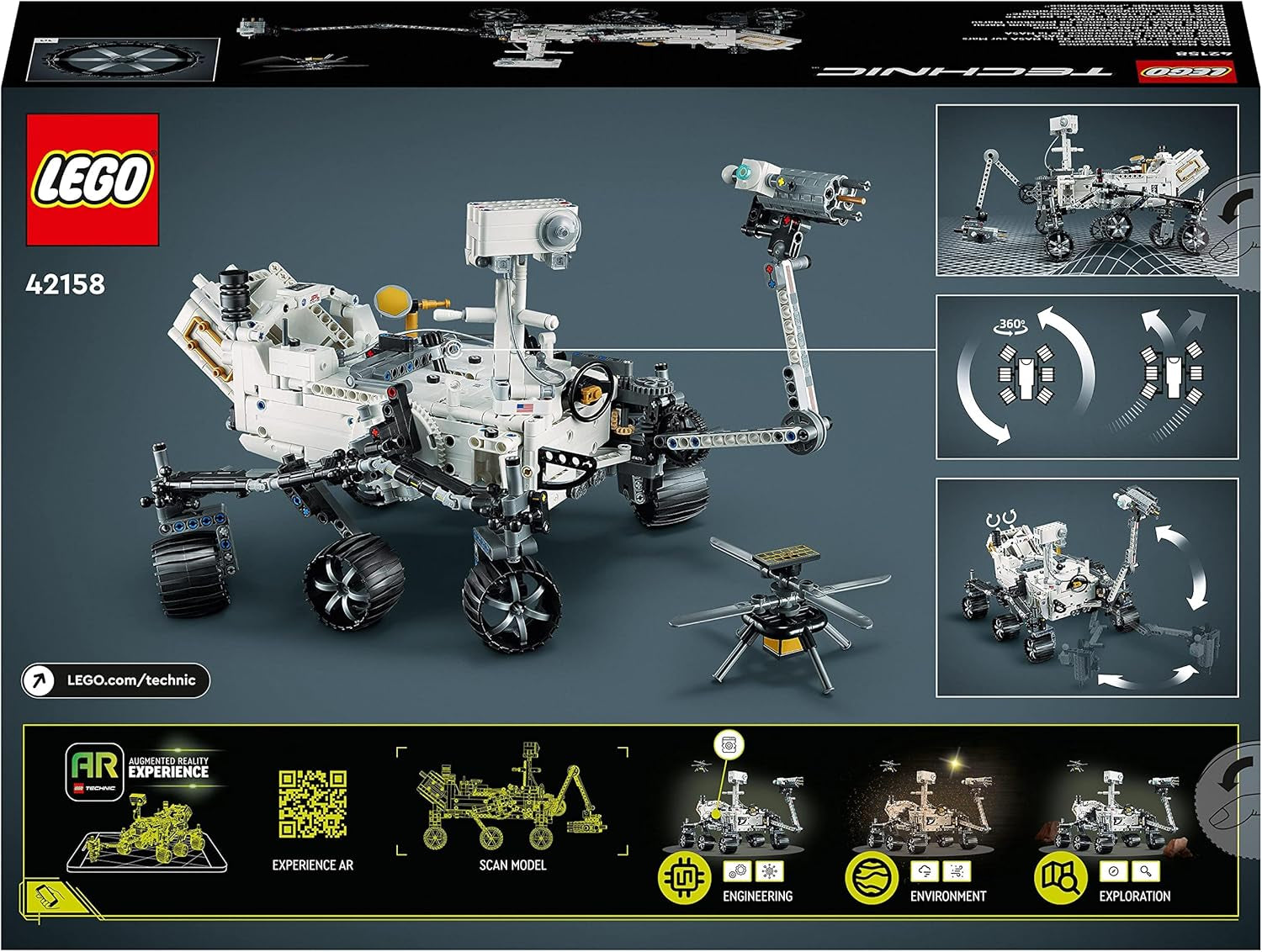 Set de jucării spațiale LEGO 42158 Technic NASA Mars Rover Perserverance cu aplicație Ar, jucărie științifică de construit pentru fete și băieți de la 10 ani în sus Seturi de constructie Besuche den LEGO-Store
