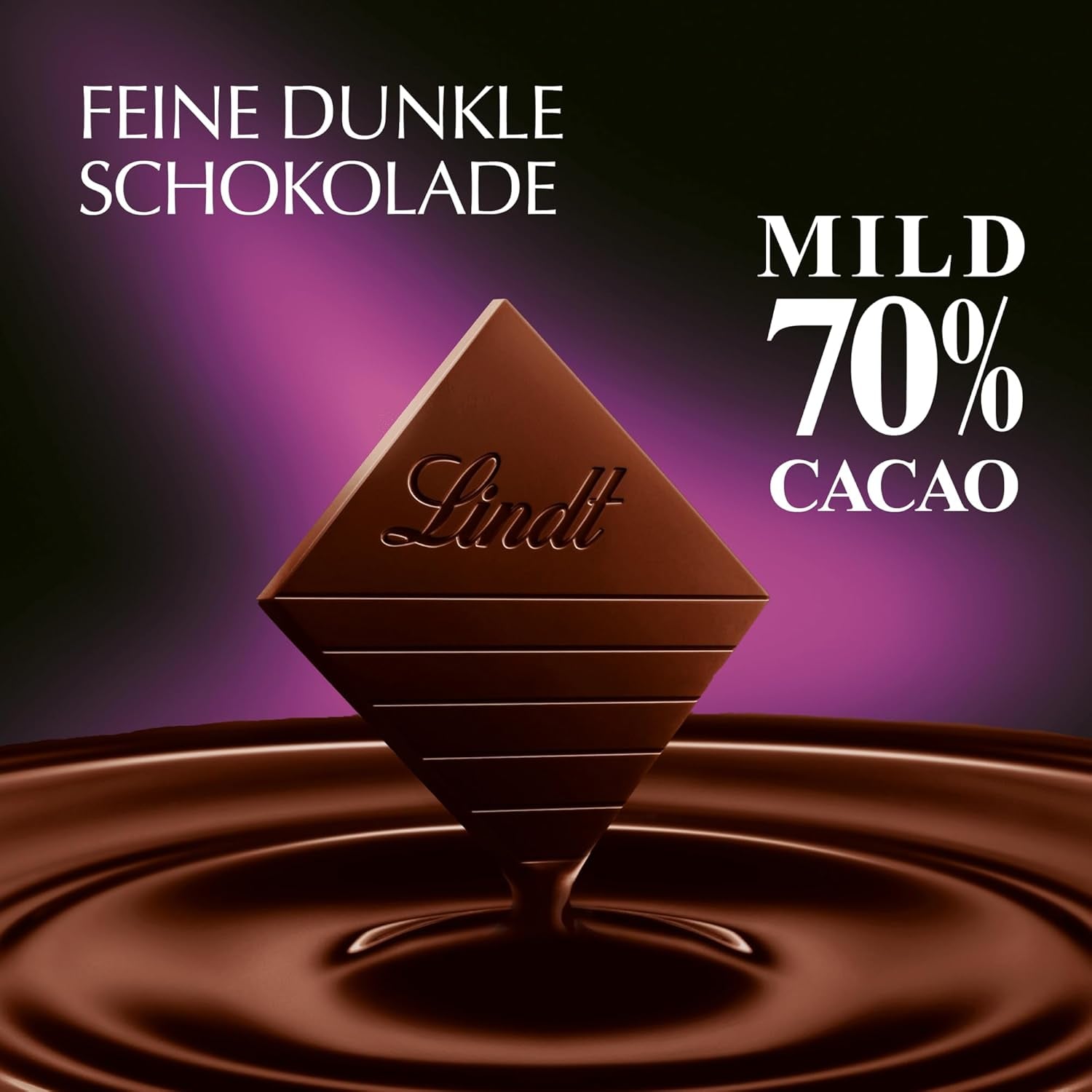 Lindt Ciocolată | EXCELLENCE Mild Baton 70% | 100g | Ciocolată neagră blândă cu aromă intensă de cacao | Baton de ciocolată vegan