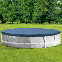 Prelată rotundă pentru piscină Intex 28031 - Prelată pentru piscină - Ø 366 cm - Pentru piscine cu cadru metalic și prismatic, Albastru închis