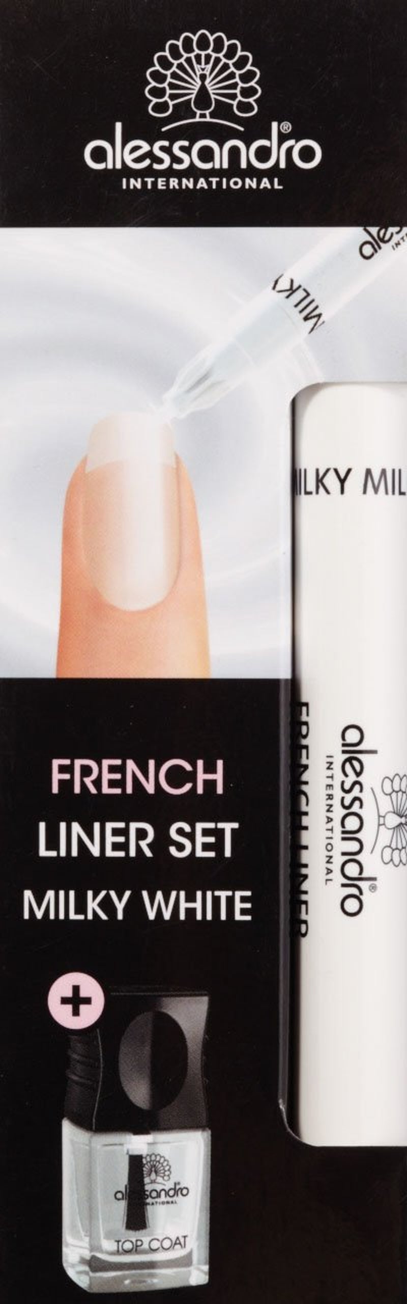Set de lacuri French Liner alessandro Effect, alb lăptos, pachet de 1 (1 x 5 ml + 3,2 ml)