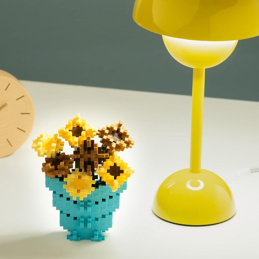 Plus-Plus 5163 Geniales Konstruktionsspielzeug, Sonnenblumen von Vincent Van Gogh, Inspired-Edition, Kreativ-Bausteine Tube, 350 Teile, Sunflowers