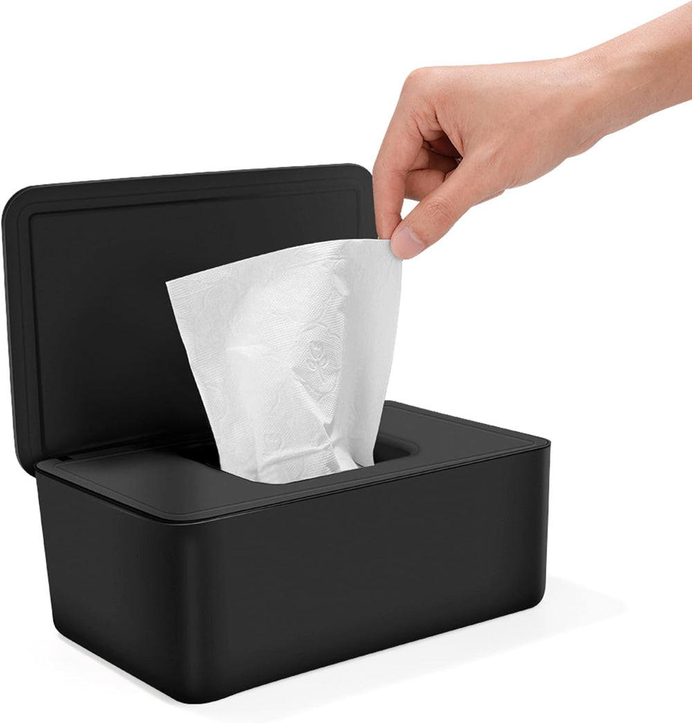 Cutie pentru șervețele umede cu capac, cutie pentru șervețele umede, distribuitor de șervețele umede pentru bebeluși, cutie de depozitare impermeabilă și sigilată, distribuitor de șervețele umede pentru baie, bucătărie, alb