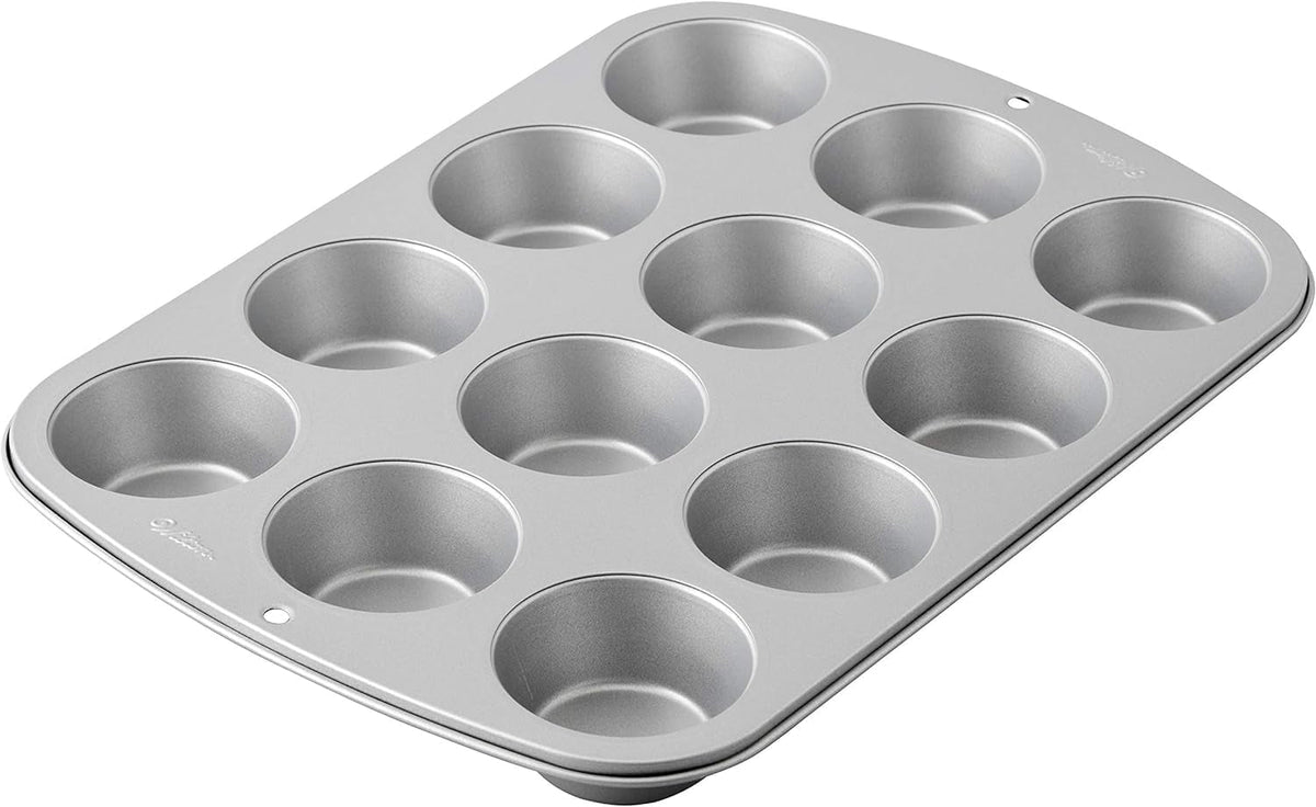Wilton 03-3118 Cupcake- /Muffin-Backform, Recipe Right, Antihaft, 12 Vertiefungen, Grau Matrite si tavi pentru copt Naty Shop