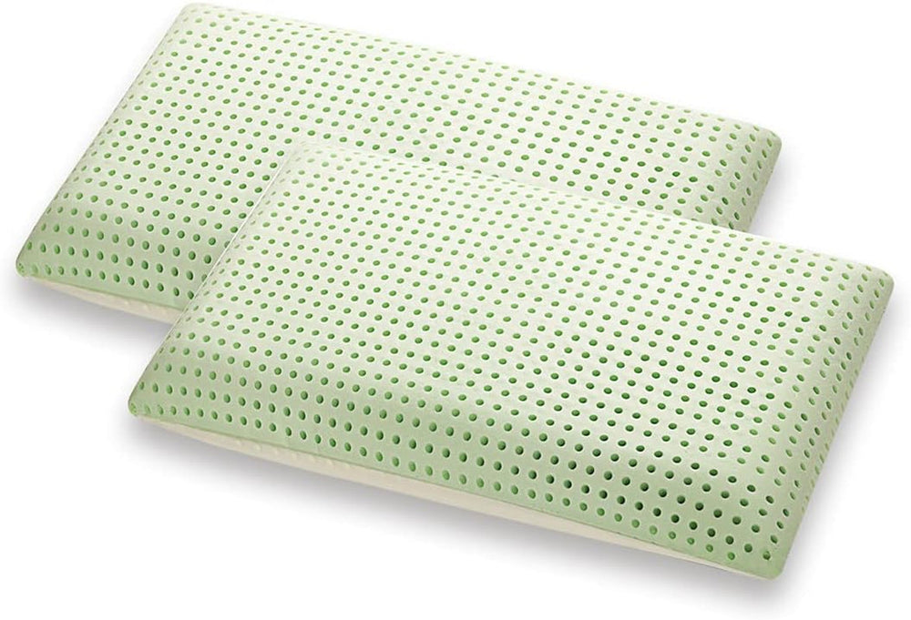 Pernă ortopedică de susținere a gâtului - Aloe organică - Pernă viscoelastică Aloe Vera 14 cm înălțime 100% bumbac acoperire Visco pernă - Pernă cu spumă de memorie - Made in Italy Perne standard Naty Shop 2 bucăți (1 pachet)