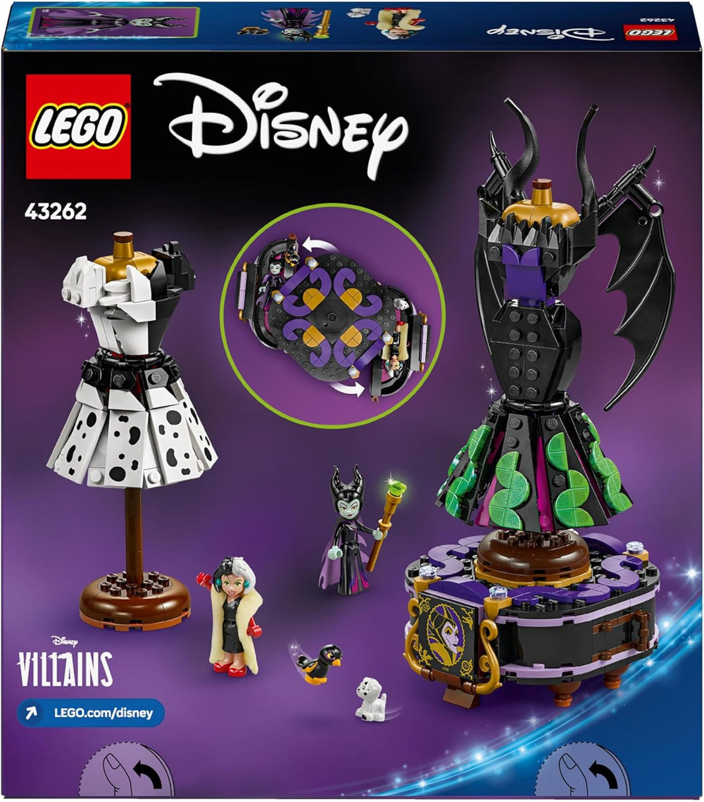 LEGO Ç€ Disney Villains The Dresses Of Maleficent And Cruella De Vil - Jucărie pentru băieți și fete de la 9 ani - Incl. 2 mini păpuși și 2 figurine de animale - Cadou aniversar pentru fani 43262 Seturi de constructie Besuche den LEGO-Store
