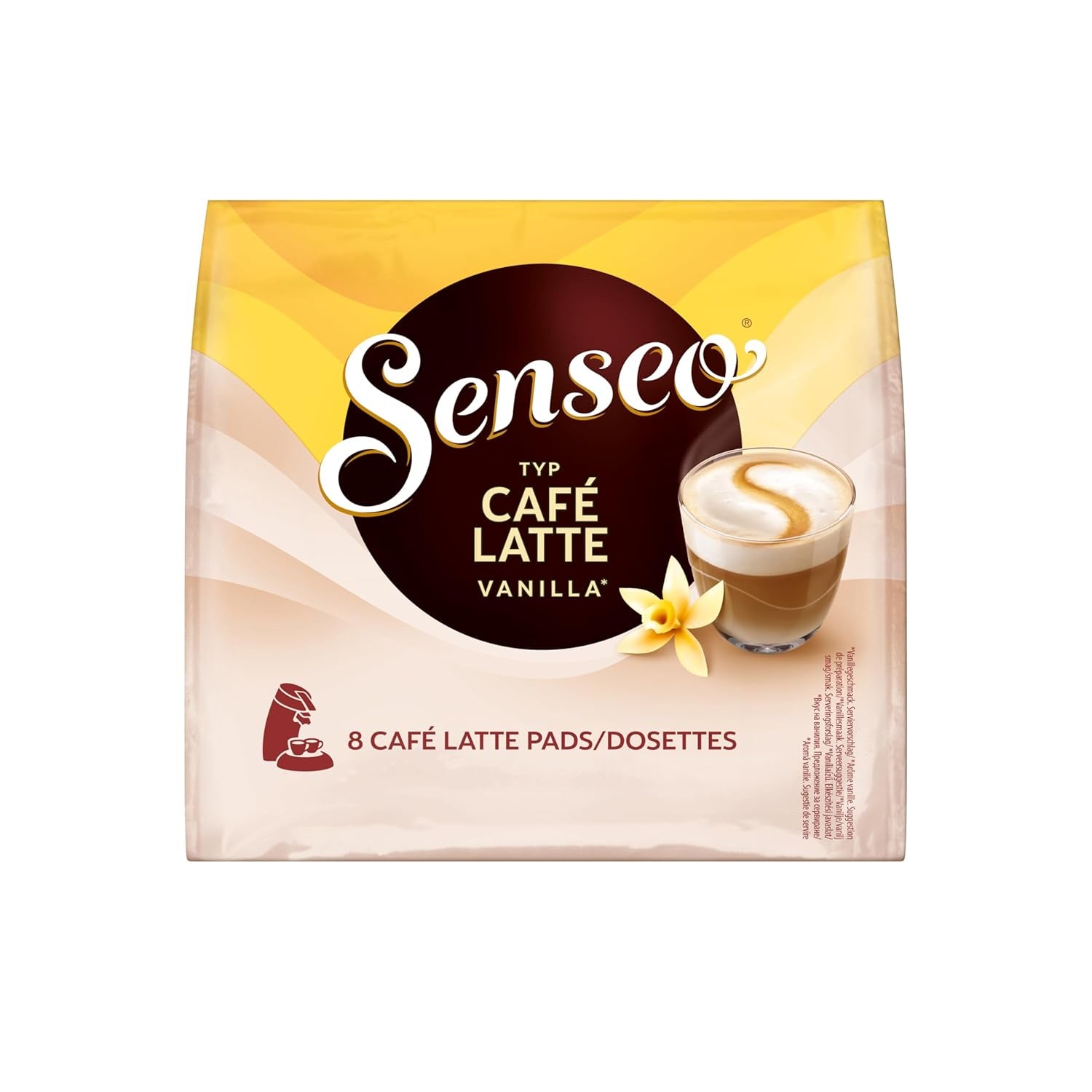 Senseo Pads Café Latte Vanilla, 5 x 8 Getränke, 40 Kaffeepads