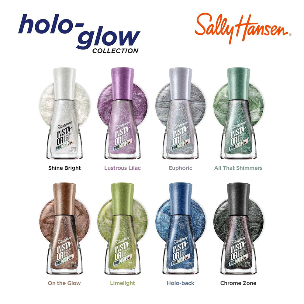 Insta-Dri Holo-Glow, Limelight, ojă de unghii, ușor de utilizat, de lungă durată, culori frumoase, ușor de aplicat pe unghii, nu se ciobește, 19 ml