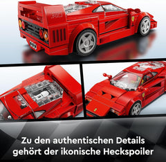 LEGO Speed Champions Ferrari F40 Super Sports Car, Playset cu mașină de jucărie construibilă și șofer minifigurină, set de construcție de colecție pentru copii, cadou pentru băieți și fete 76934 Seturi de constructie Besuche den LEGO-Store