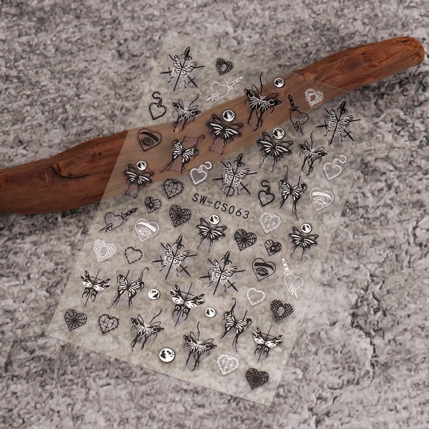 JMEOWIO Nagelsticker Schmetterling 9 Blatt Nail Art Sticker Selbstklebend Nagelaufkleber Mond Dekoration Nageldesign Zubehör