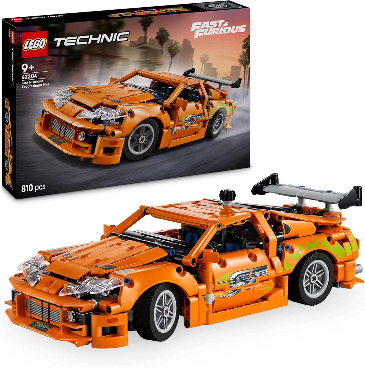 LEGO Technic Fast and Furious Toyota Supra MK4 - Spielzeug Auto - Mit 6-Zylinder-Motor & aufklappbaren Türen - Modell Set für Jungen und Mädchen ab 9 Jahren - Geschenkidee zum Geburtstag 42204