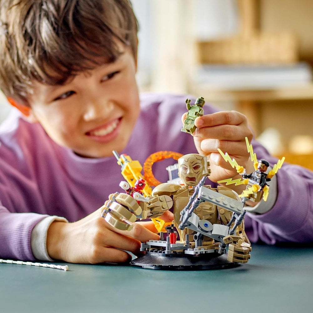 LEGO Marvel Spider-Man vs. Sandman: Showdown, jucărie de supererou cu figuri care includ Lizard și Electro, jucărie de construcție pentru jocuri de rol, cadou pentru băieți și fete entuziaști de acțiune 76280 Seturi de constructie Besuche den LEGO-Store