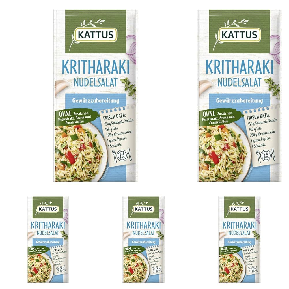 - Kritharaki-Nudelsalat Gewürzzubereitung | Gewürz für 3-4 Portionen | Ohne Zusatz von Hefeextrakt, Aroma und Zusatzstoffen | 12 g im Beutel